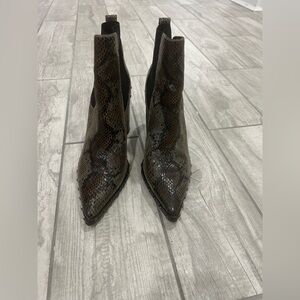 Charles by Charles David Snakeskin-Print Studded Bootie